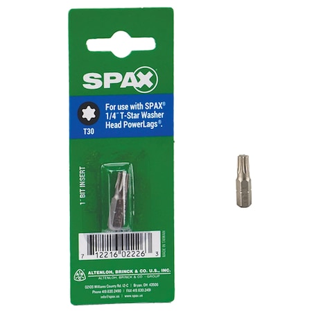 Spax SPAX T-Star Washer T30 X 1 in. L Driver Bit Steel 1 pc 5000002016309